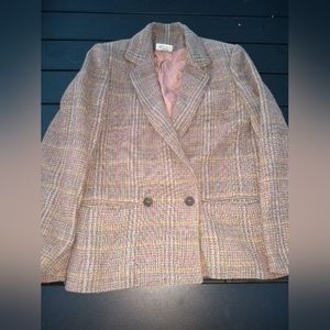 Vintage Ego Fashions Women"s Pink Tweed Blazer, Size 5, Double Breasted,…